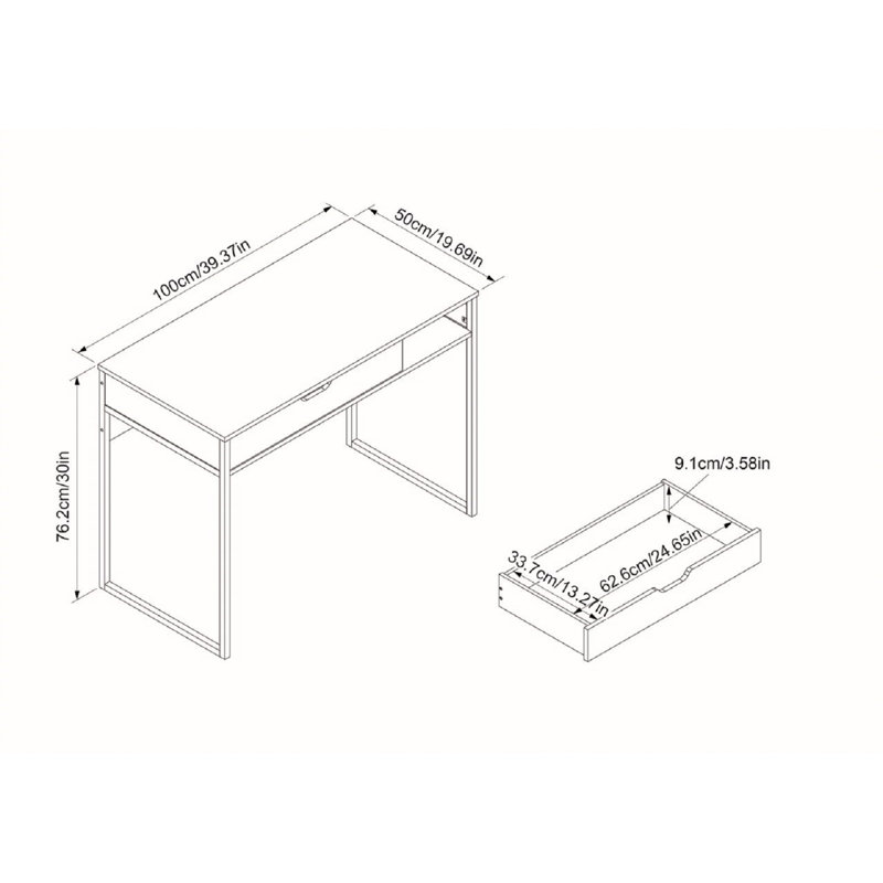 Orren Ellis Strattanville 39.37'' Desk & Reviews Wayfair